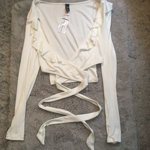 Windsor white tie crop top